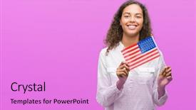  Presentation with america flag - Slides having holding flag of united estates background and a  colored foreground