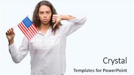  Presentation with america flag - Colorful slide deck enhanced with holding flag of united estates backdrop and a  colored foreground