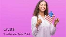  Presentation with america flag - Amazing presentation design having holding flag of united estates backdrop and a  colored foreground