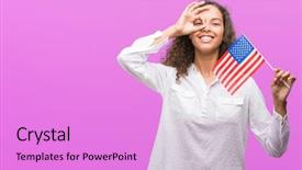  Presentation with america flag - Audience pleasing presentation theme consisting of holding flag of united estates backdrop and a  colored foreground