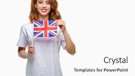  Presentation with united states and flag and eagle - Slide set consisting of holding flag of united kingdom background and a white colored foreground