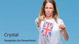  Presentation with united kingdom - Theme having holding flag of united kingdom background and a light blue colored foreground