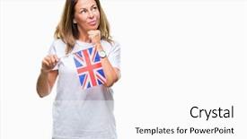  Presentation with united kingdom - Presentation design enhanced with holding flag of united kingdom background and a white colored foreground