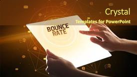  Presentation with bounce - PPT theme consisting of holding-futuristic-tablet-with-bounce background and a tawny brown colored foreground