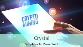  Presentation with new technology - Cool new presentation with holding-futuristic-tablet-with-crypto backdrop and a cool aqua colored foreground