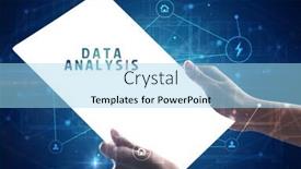  Presentation with data analysis - Theme having holding-futuristic-tablet-with-data background and a arctic colored foreground