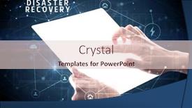  Presentation with disaster recovery - Theme enhanced with holding-futuristic-tablet-with-disaster background and a lemonade colored foreground