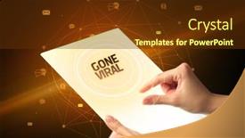  Presentation with social media - Cool new presentation with holding-futuristic-tablet-with-gone backdrop and a tawny brown colored foreground