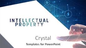  Presentation with intellectual property security - Audience pleasing PPT theme consisting of holding-futuristic-tablet-with-intellectual backdrop and a white colored foreground