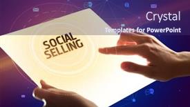  Presentation with futuristic - Cool new slide deck with holding-futuristic-tablet-with-social backdrop and a violet colored foreground