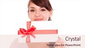  Presentation with bonus - Theme consisting of holding gift card bonus female background and a lemonade colored foreground