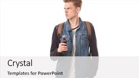  Presentation with soft drink cola bottle - Cool new presentation theme with holding glass bottle of cola backdrop and a white colored foreground