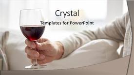  Presentation with alcohol energy drinks - Slide deck enhanced with holding glass with red wine background and a white colored foreground