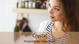  Presentation with glass - Theme having holding glass with tasty juice background and a coral colored foreground