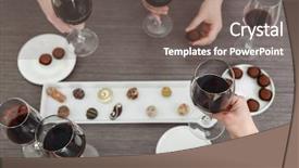  Presentation with chocolate wine - Amazing presentation design having holding glasses of red wine backdrop and a gray colored foreground