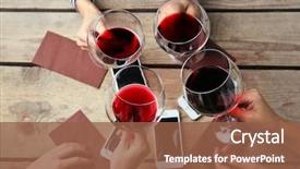  Presentation with retail smart phone - Colorful PPT theme enhanced with holding glasses with red wine backdrop and a tawny brown colored foreground