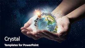  Presentation with apa style for care plan - Slide set with holding globe - our planet needs care background and a black colored foreground