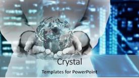  Presentation with cutout paper people standing around globe holding hands - Colorful PPT layouts enhanced with holding globe against glowing road backdrop and a light blue colored foreground