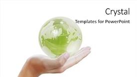  Presentation with holding hands - Slide deck featuring holding glowing earth globe background and a white colored foreground