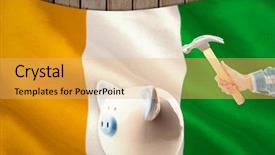  Presentation with coast - Presentation design consisting of holding hammer against ivory coast background and a yellow colored foreground