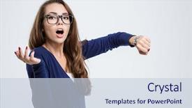  Presentation with hand holding puzzle piece - PPT layouts enhanced with holding hand with wrist watch background and a lemonade colored foreground