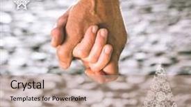  Presentation with hands holding - PPT layouts consisting of holding hands against christmas theme background and a coral colored foreground