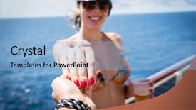  Presentation with cruise ship - Theme enhanced with holding hands at cruise ship background and a light blue colored foreground