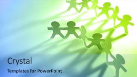  Presentation with chain - Beautiful slides featuring holding hands blue and green backdrop and a light blue colored foreground