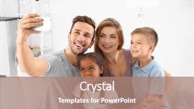  Presentation with family theray - Presentation featuring holding hands different ethnicities - happy interracial family making selfie background and a coral colored foreground
