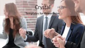  Presentation with holding hands - Cool new slides with holding hands in a circle backdrop and a coral colored foreground