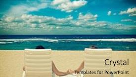  Presentation with hands holding - Cool new theme with holding hands near ocean cross backdrop and a soft green colored foreground