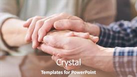  Presentation with helping hands - Presentation design with holding hands of one another background and a coral colored foreground