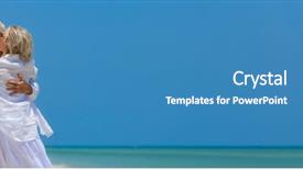  Presentation with happy image - Beautiful PPT theme featuring holding hands on a deserted backdrop and a teal colored foreground