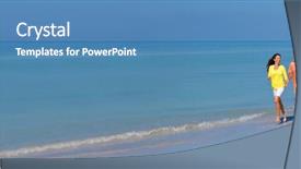  Presentation with banner blue - Audience pleasing presentation consisting of holding hands on a deserted backdrop and a teal colored foreground