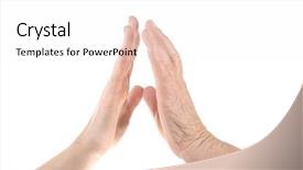  Presentation with holding hands old young - PPT layouts enhanced with holding hands on white background background and a white colored foreground