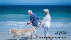  Presentation with ocean - Colorful slides enhanced with holding hands walking the dog backdrop and a  colored foreground