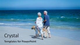  Presentation with cute math for kids - Presentation theme having holding hands walking the dog background and a light blue colored foreground