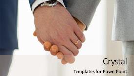  Presentation with wedding rings - Amazing presentation theme having holding hands with wedding rings backdrop and a soft green colored foreground