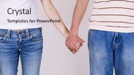  Presentation with lovers - Slides enhanced with holding hands young lovers couple holding hands background and a soft green colored foreground