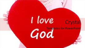  Presentation with god love - Beautiful theme featuring helping hand christ - holding hard with i love backdrop and a crimson colored foreground