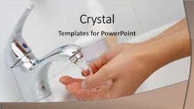  Presentation with hands holding - Audience pleasing presentation design consisting of holding her hands in water backdrop and a light gray colored foreground