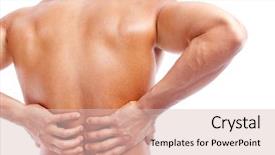  Presentation with back pain - Presentation theme consisting of holding his back in pain background and a lemonade colored foreground
