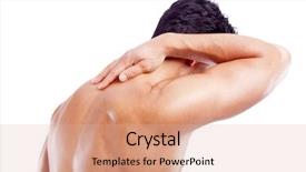  Presentation with back pain - Theme having holding his back in pain background and a lemonade colored foreground