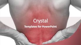  Presentation with back pain - Presentation consisting of holding his back in pain background and a coral colored foreground