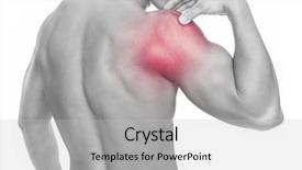  Presentation with shoulder pain - Slides enhanced with holding his shoulder in pain background and a light gray colored foreground