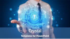  Presentation with older person holding pills - Presentation design with person holding hologram screen displaying background and a teal colored foreground