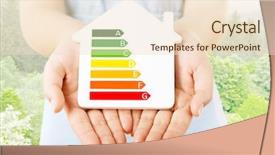  Presentation with holding hands - Slide deck enhanced with holding house with energy efficiency background and a lemonade colored foreground