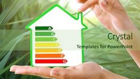  Presentation with energy efficiency - Audience pleasing slide deck consisting of holding house with energy efficiency backdrop and a mint green colored foreground