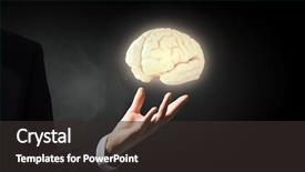  Presentation with brain imaging - Presentation theme with holding image of human brain background and a dark gray colored foreground