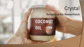  Presentation with coconut oil - Slide set enhanced with holding jar with coconut oil background and a mint green colored foreground